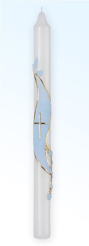 Baptism blue candle - baptism,