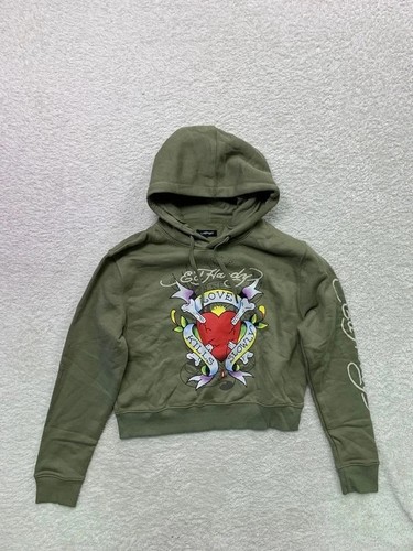 Hardy khaki cropped hoodie - ed,