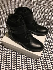 NEW boxed Mode in Pelle black laced womens ankle boots size 7 /40