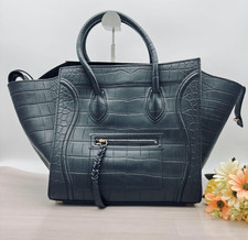 Celine Phantom Bag Crocodile Embossed Leather Medium Used From Japan