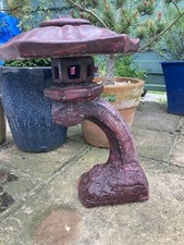 STONE GARDEN RED JAPANESE LANTERN PAGODA  STONE ORNAMENT