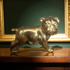 Mid-Century Solid Brass Bulldog Ornament | Vintage Dog Figurine