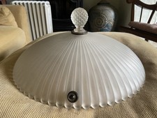 Antique Plafonnier Pendant Lantern Light Cut Glass Opaque Victorian Old Bronze