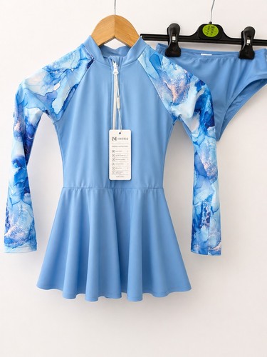 Girls blue swim dress - girls, 7-8