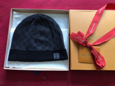Mens authentic LOUIS VUITTON graphite beanie hat, One Size