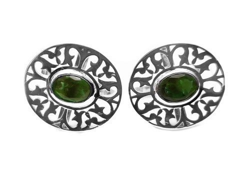 Emerald art deco cufflinks - emerald,