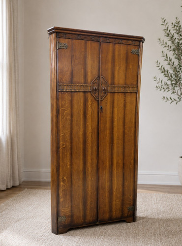 Vintage oak wardrobe - vintage, linenfold