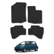 Peugeot 107 (2005-2012) Rubber Car Mats Heavy-Duty Tailored Fit with Clips