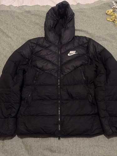 Nike men black hooded down - black,