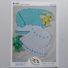 BHKC 21 Baby Child DK Double Knitting Pattern 16"-22" Dresses VGC Modern
