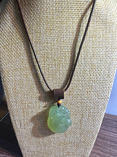Natural sleeve jade pendant