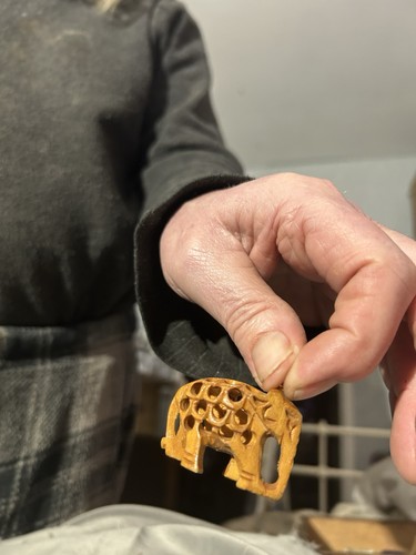 Small carved wooden - carved,