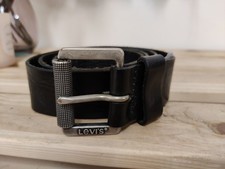 VINTAGE LEVI'S BLACK LEATHER BELT SIZE 95 / 38 MADE IN MEXICO PRONG FASTEN MENS