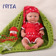IVITA 14'' Full Silicone Newborn Baby Girl Lifelike Reborn Silicone Doll