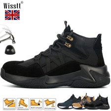 Mens Steel Toe Cap Trainers Waterproof Suede Safety Shoes Work Boots Hiking