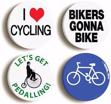 CYCLING FAN BADGE BUTTON PIN GIFT SET  (Size is 1inch/25mm diameter) BICYCLE