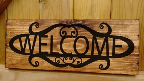 Welcome sign wooden - welcome,