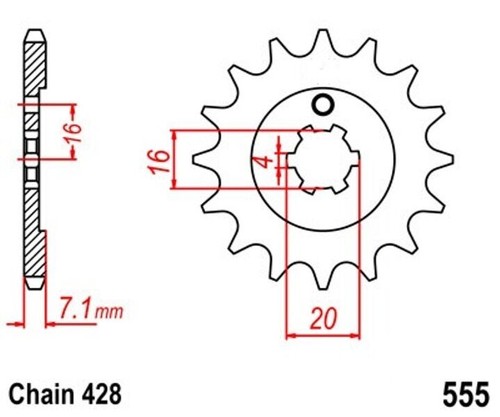 Sprocket 15z pitch - 428, for