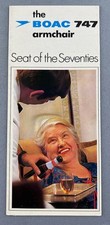 BOAC Boeing 747 Seat Airline Brochure First Class Economy Class Cabin Crew 1970