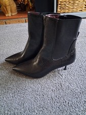 River Island Ladies Wide Fit Black Pointed Boots Size 9 New