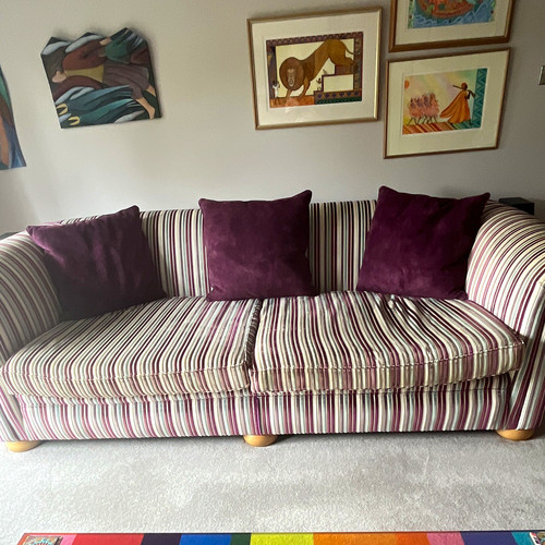 Striped fabric sofa - fabric,
