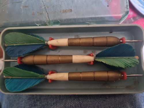 Old vintage darts set with - old,