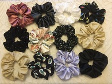 SATIN ETC - XL EXTRA LARGE OVERSIZED ELASTICATED HAIR SCRUNCHIE SCRUNCHIES BUN