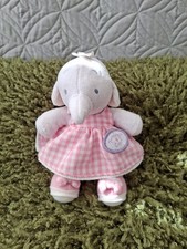 RARE SMALL 6"  HUMPHREYS CORNER LOTTIE RATTLE IN GINGHAM DRESS SALLY HUNTER VGUC