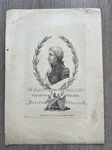1805 etching admiral lord - etching,