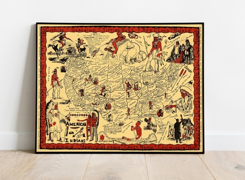 Pictorial map native - pictorial, of