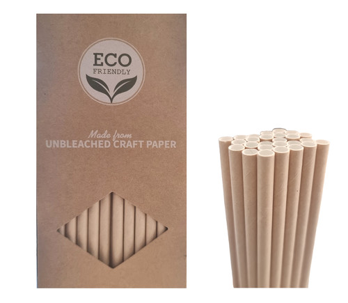 Kraft paper drinking straws - kraft,