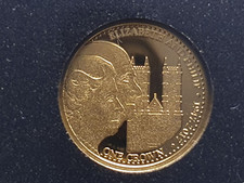 (Lot 863)  9ct Gold Coin ~ 1 Gram  ~ One Crown- Elizabeth & Philip.