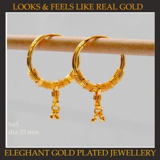 Kapa 22 ct Gold Plated Earrings Indian Ethnic Jewelry Hoop Creole Earring E1