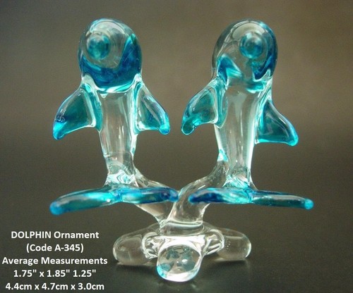 Glass dolphin ornament - glass,