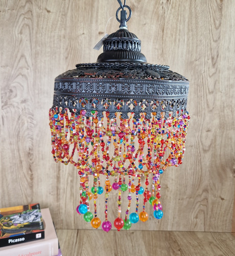 Boho beaded ceiling light - beaded,