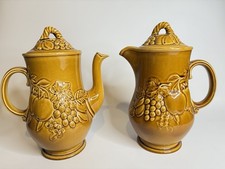 Stunning Vintage Royal Worcester Crown Ware Coffee Pot + Hot Water Jug Pair 23cm