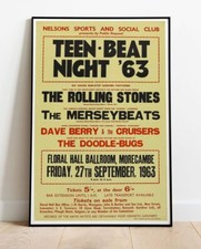 Rolling Stones Teen Beat '63 Morecambe Tour Poster - Live Up To 36"