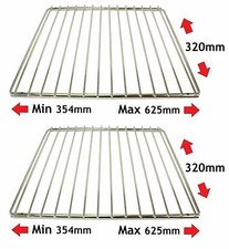 2 x Universal Bosch Adjustable Oven Cooker Shelf Rack Grill 360mm To 620mm