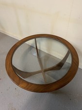 Vintage Retro 60's G plan Astro Teak Glass Top Round Coffee Table VGC