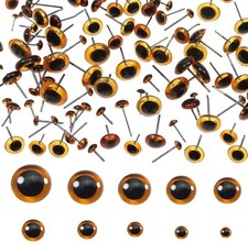 100pcs Deep Brown Glass Eyes Kits Craft Eyes 3mm to 12mm for Doll Making Needle
