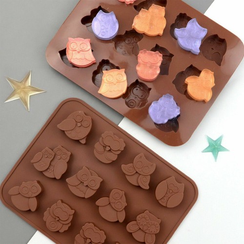 Funny owls silicone mould - owls,