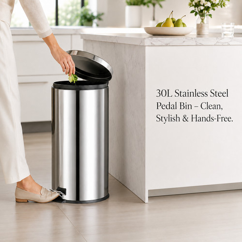 Pedal bin 30l stainless steel - bin,