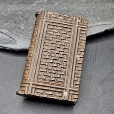 Antique Victorian Book Shaped Vulcanite Vesta Case 