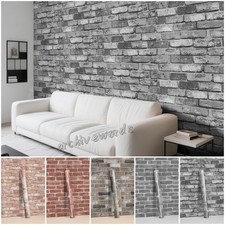 3D Grey Brick Wallpaper HeavyWeight Textured Realistic Rustic Stone Effect Decor