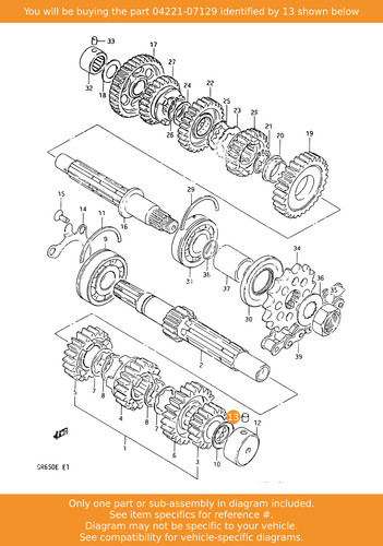 Suzuki pin 04221 07129 - pin, 04221-07129