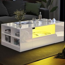 Led Coffee Table with 2 Drawer