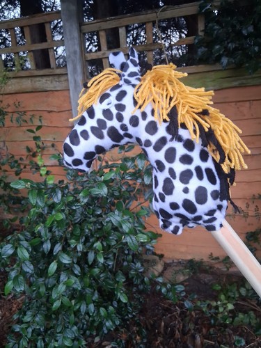 Handmade hobby horse - toy, white