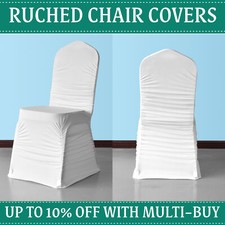 Ruched White Stretch Chair