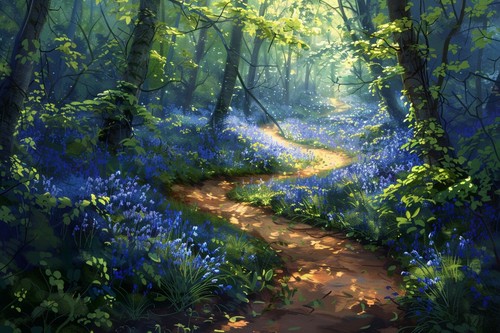 Bluebell woodland forest - bluebell,
