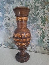 Vintage wooden vase 25cm - wooden,